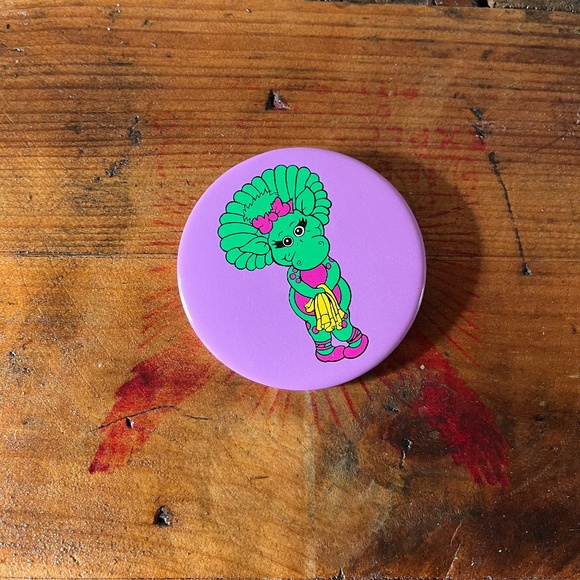 Vintage 90s Barney Baby Bop 3" Round Button / Pin / Badge - Picture 2 of 3